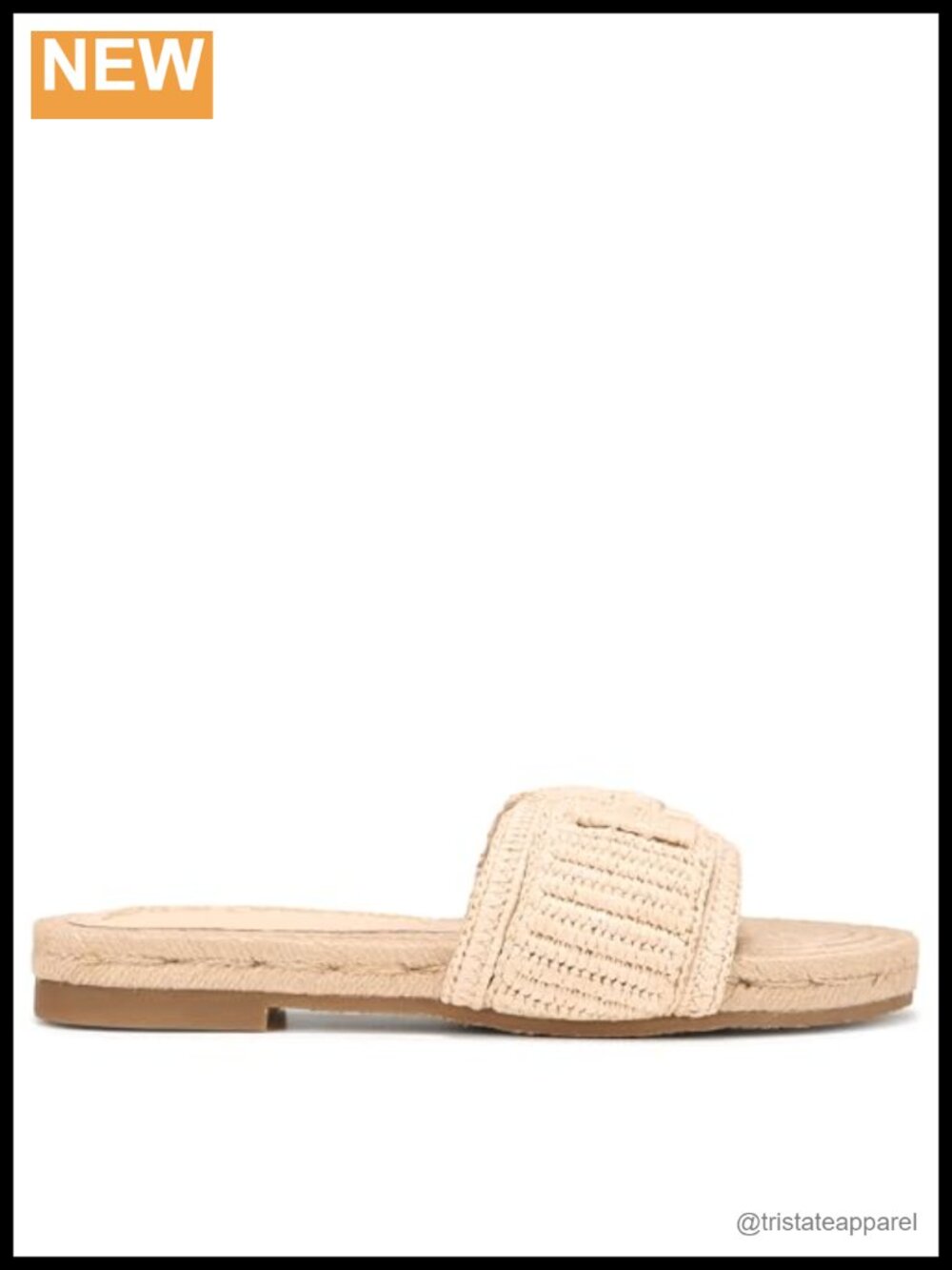Sam Edelman Miya Flat Espadrilles Faux Raffia Slip-On Slide Sandal
